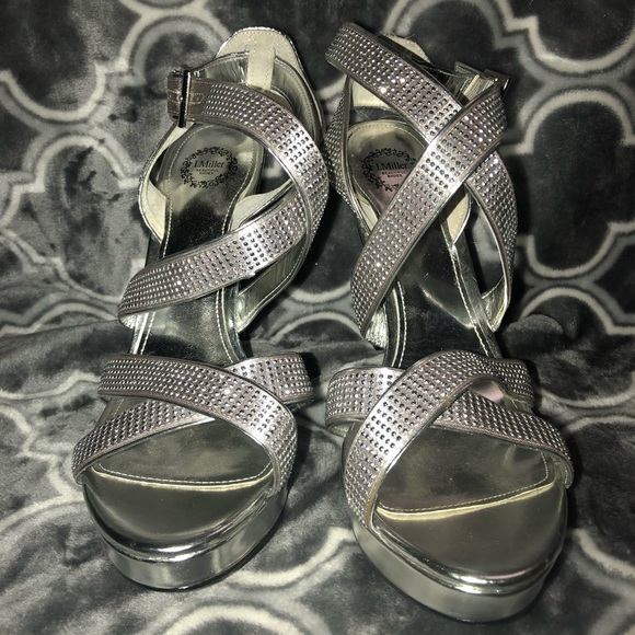 LMiller blinged out heeled sandals - Picture 1 of 5